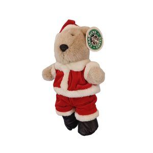 NWT New 10"  Santa Suit Hat Boots Starbucks Coffee Bearista Plush Bear Ltd Ed